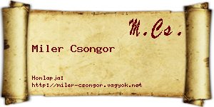 Miler Csongor névjegykártya